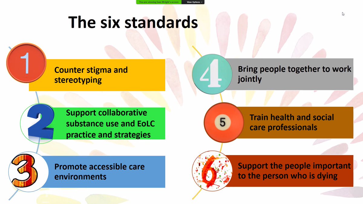 PHI_IMS's tweet image. Dr Sam Wright talks about developing end of life standards of care for people who use drugs. Six standards, tackling #stigma is key @samwright20001 @SUABManMet  #DRDevent