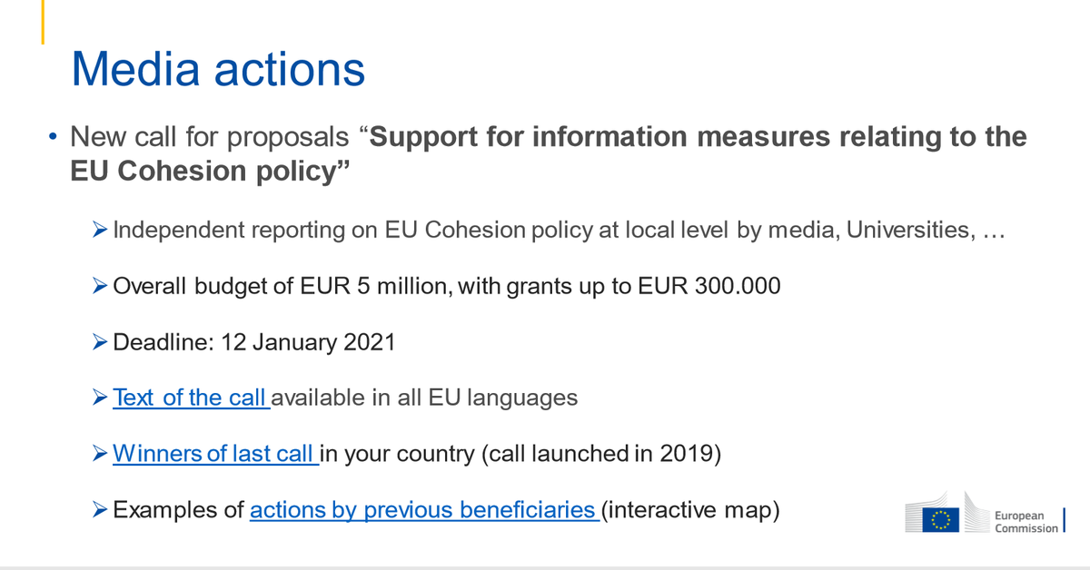 EUinmyRegion's tweet photo. We continue to raise awareness on the #EU projects funded in the regions for the benefit of the people
Help us! Send in your proposals “Support for information measures relating to the EU #CohesionPolicy” before 12 January 2021
https://t.co/RkRjwpFKtV 
#InformInio https://t.co/NCbqe4n1tU