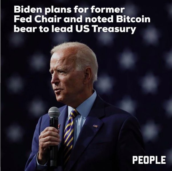 diamante_block's tweet photo. "#Biden plans for former Fed Chair and noted #Bitcoin  bear to lead US Treasury" Read More https://t.co/cNxpeGsnpg

#blockchain #crypto #cryptocurrency #ledger #tokensale #ieo #ico #ethereum #btc  #cryptotrading #technology #digitization  #paycircle #diam #stablecoin https://t.co/J0ejR8v0fO