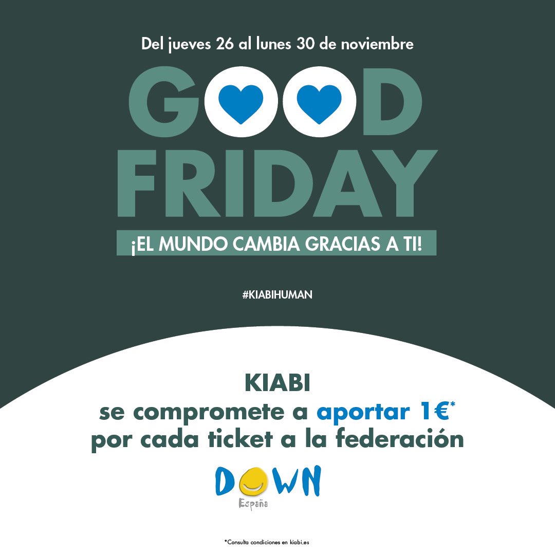 HugoCumplido's tweet photo. Hagamos que el Viernes más negro del año se vista con los colores de la #SOLIDARIDAD y se convierta en un #GoodFriday en Kiabi. 
#kiabihuman @KiabiES @DownEspana https://t.co/ByOJ1Y03s3