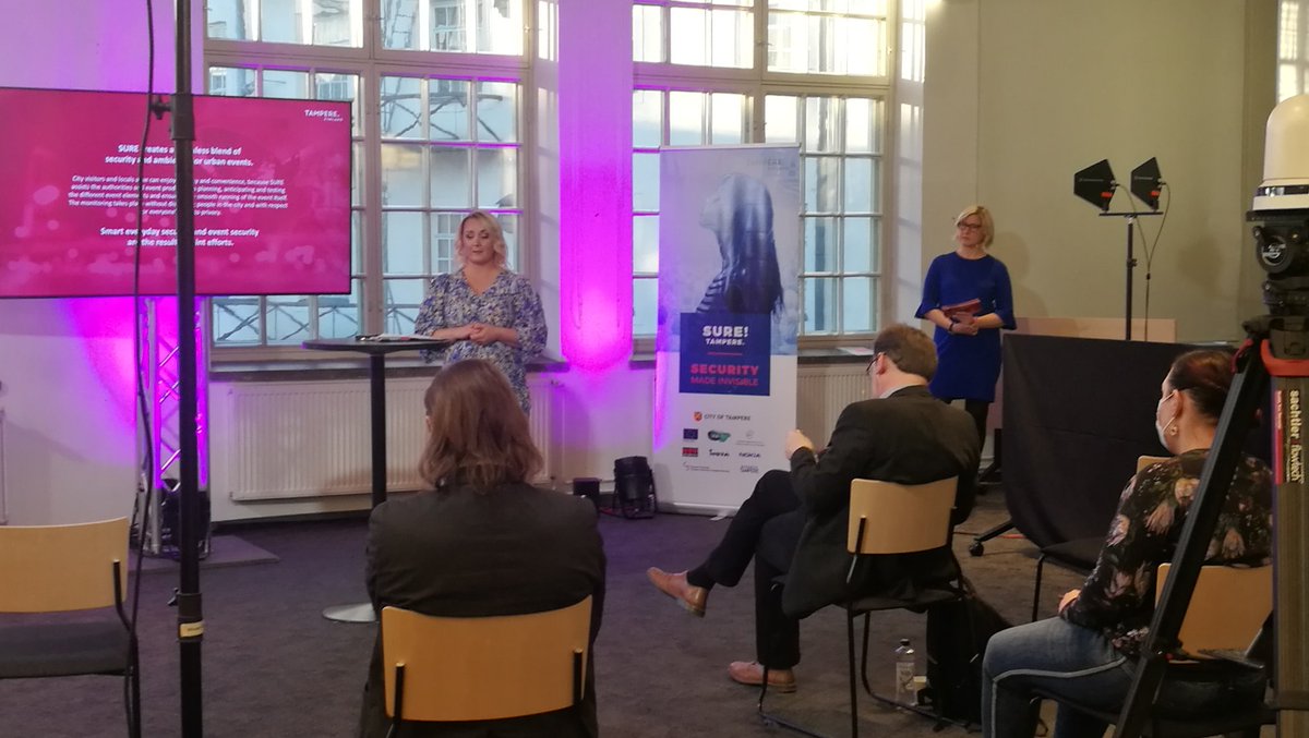 My dear colleague in #suretampere project launching Keeping Cities Vital webcast from #tampere. The project engages safety and security authorities, city admin., companies, events and citizens to create security together. 

#suretampere #eventsecurity #urbansafety #cooperation