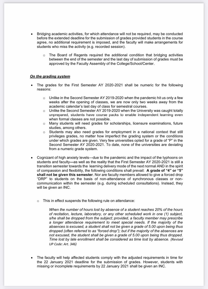 upboutcrop's tweet photo. LOOK: UP Office of the Vice President for Academic Affairs released the academic guidelines for the remainder of 1st Semester AY 2020-2021.
#UPBPayt
#UPStrikesBack
#WalangIwananUP
#EndTheSemUP https://t.co/r3FsoI2LNM