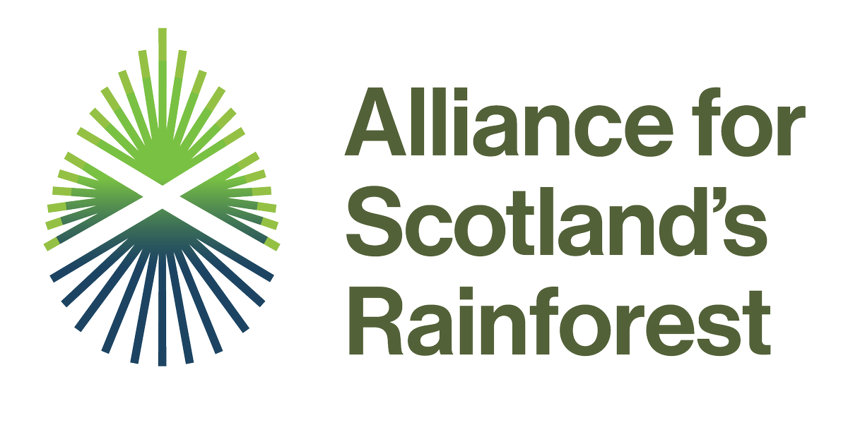 ASRainforest's tweet photo. The Alliance for Scotland's Rainforest has a logo! Interpret it as you like but we're saying leaf / raindrop / saltire. It's part of building the identity of our amazing partnership of 20 organisations united in their goal to see Scotland's rainforest thrive. Website coming soon. https://t.co/R9VjaF0Tus