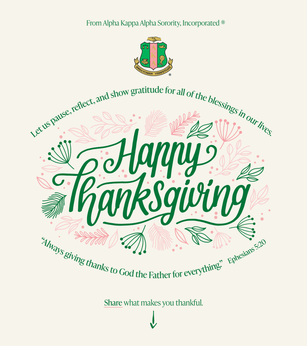 akasorority1908's tweet photo. No matter how you celebrate today, reflect on all you have to be thankful for. #AKA1908 #Excellence https://t.co/paiBlEFBmd