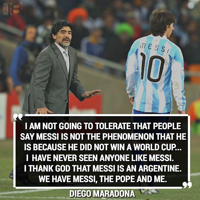 20 Legendary Diego Maradona Quotes Watching Messi Play Is Better Than S X Oh My Goal Youtube