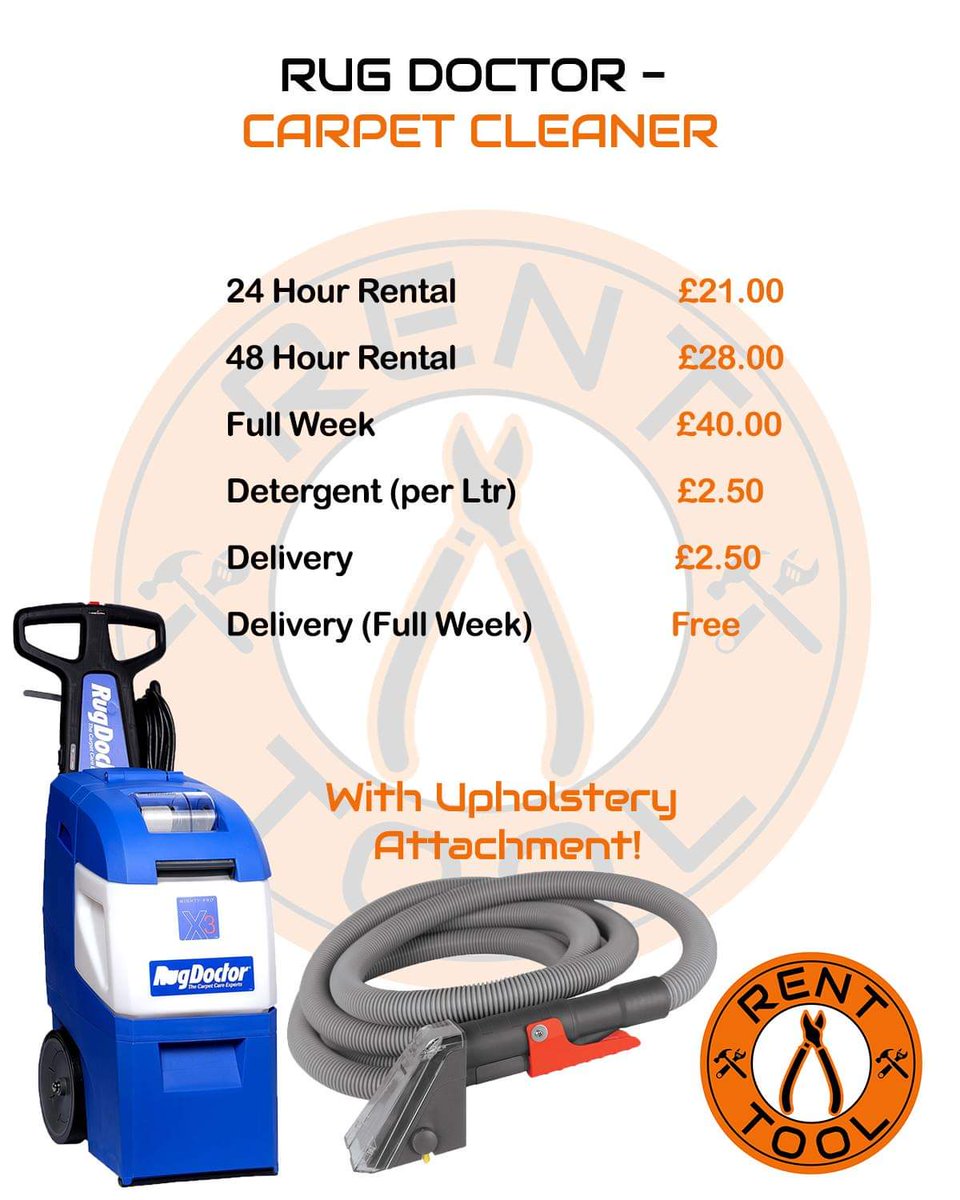ToolRuncorn's tweet image. Rug Doctor X3 Carpet Cleaner

Also comes with upholstery attachment for furniture!

Message for more information!