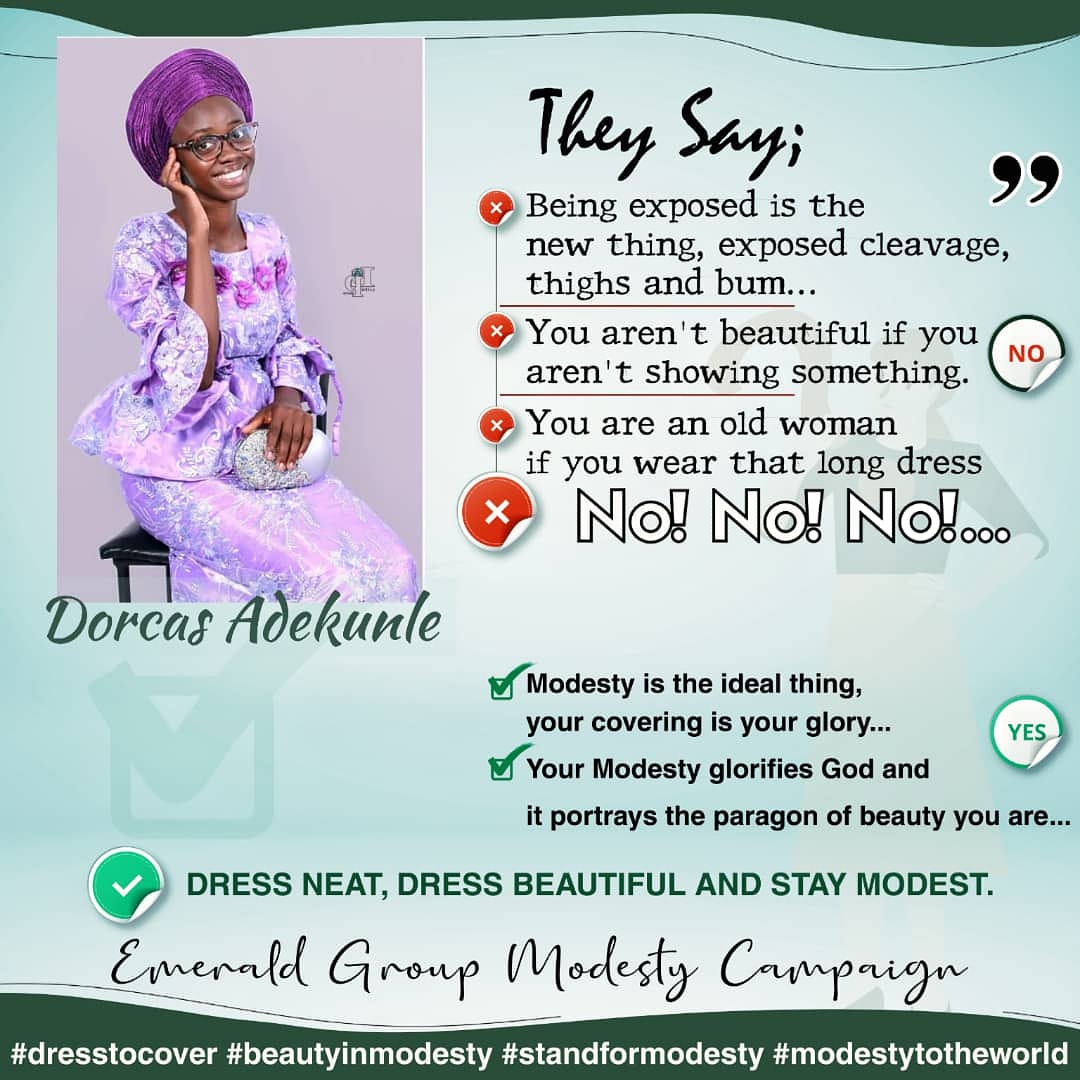 dominiondhurk's tweet photo. What is the first thing people notice when they see you? Your dressing!
Often times people assume that poverty is the "motivating factor" for modesty.
NO! Precious things are costly, well hidden and valued.

#dresstocover
#beautyinmodesty
#standformodesty
#modestytotheworld https://t.co/kTojTHTtDR