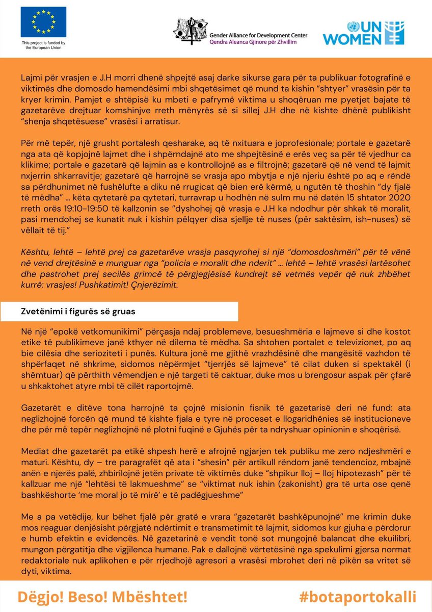 FjollaSpanca's tweet photo. Dëgjo! Beso! Mbështet! 🧡

#botaportokalli #16DaysofActivism #orangetheworld #constructivecriticism 
#constructivejournalism https://t.co/iJqGUwXpjl