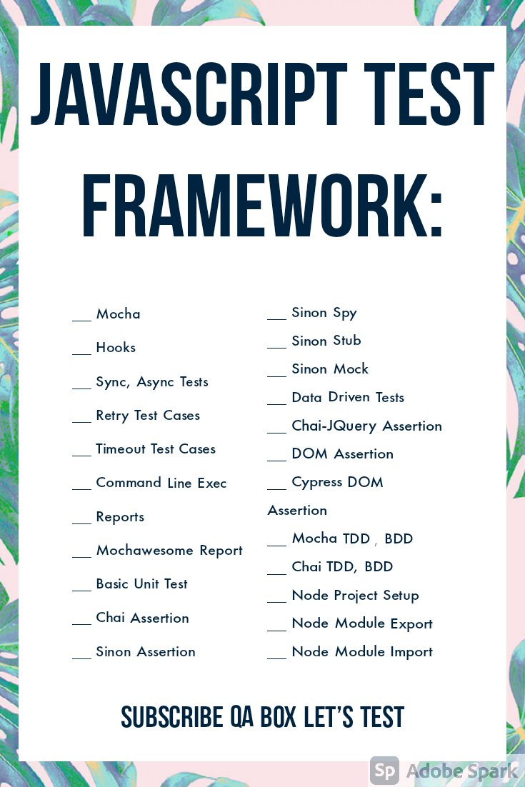qabox_letstest's tweet image. #mochatest
#chaiassertion
#sinonassertion
#chaijqueryassertion
#unittesting
#softwaretesting
#jquerydomassertion

JavaScript Test Framework Mocha with Chai, Chai-JQuery and Sinon - Unit,... youtube.com/playlist?list=… via @YouTube