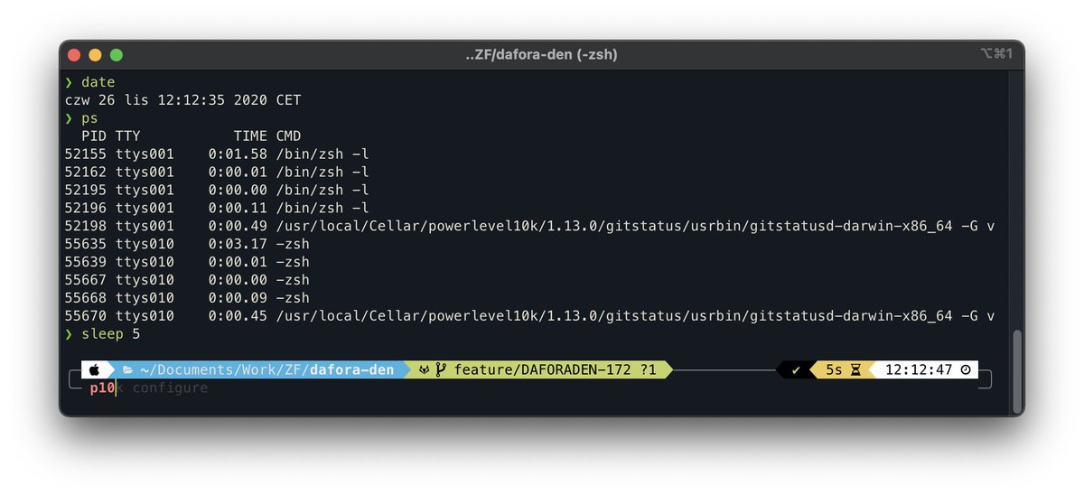 bar_dzi's tweet photo. Chyba w końcu skonfigurowałem sobie ostateczny wygląd terminala i jest to po prostu coś pięknego 😍 #macOS #iTerm2 #ClovisColorScheme #OhMyZsh (git zsh-syntax-highlighting zsh-autosuggestions fast-syntax-highlighting forklift) #Powerlevel10k https://t.co/hEfQ3057sB