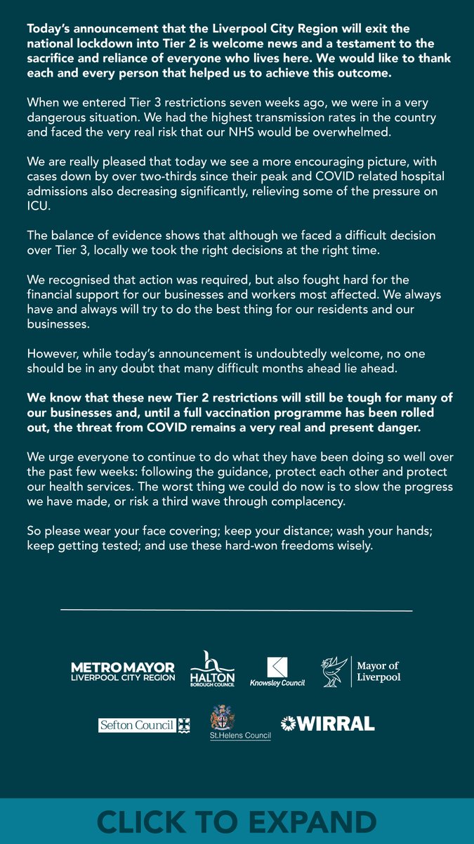 TheGuideLpool's tweet photo. This applies to to the entire Liverpool City Region. Here's the lates from @MetroMayorSteve 👇 https://t.co/HD7I6N14I3