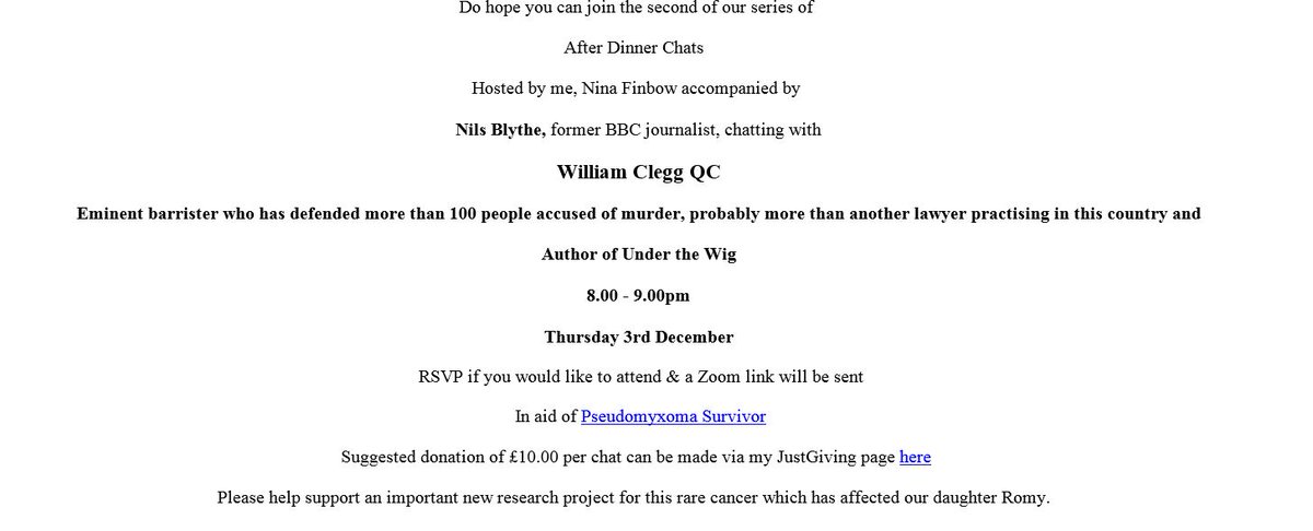 After dinner chat with  William Clegg QC