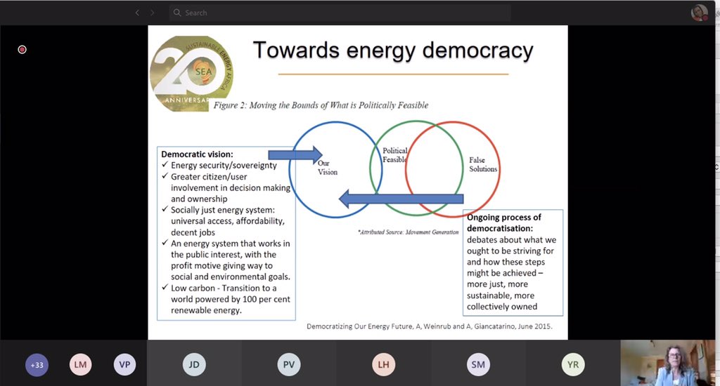 SEA_UrbanEnergy's tweet image. We move into the Dialogue on #DemocratisationofEnergy This afternoon and again, #MeganEustonBrown as the Moderator, is introducing the theme highlighting how it links with the #StateofEnergyInCitiesReport2020 

What does Energy-Democracy mean for you in 2020 and the next 20 yrs?