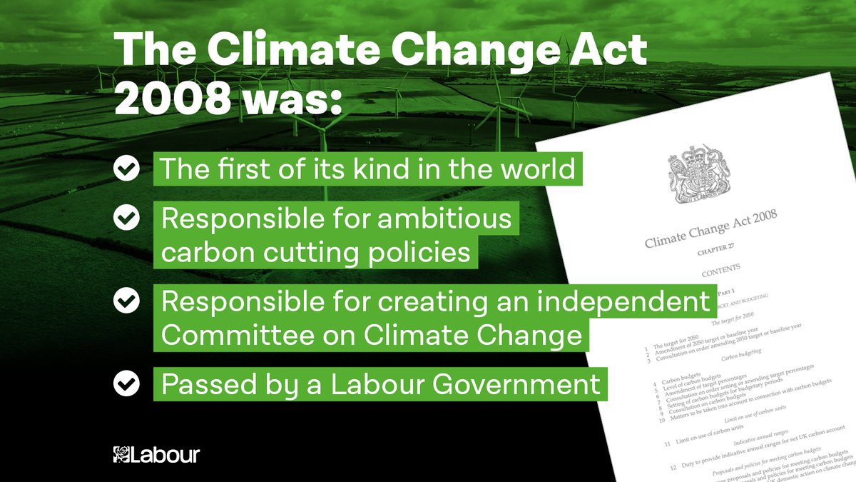 On this day 12 years ago, Labour took action to tackle the climate crisis. We need this Government to show some leadership now, before it is too late.