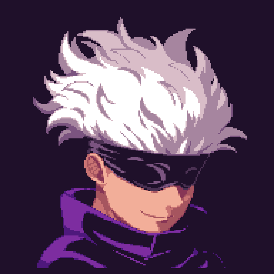 Satoru Gojo 👀 Like and retweet help me a lot <3 #pixelartist