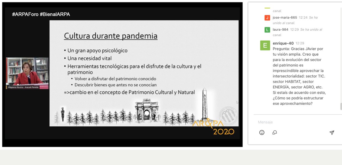 alfredovela's tweet photo. Viendo en directo #ArpaForo #BienalARPA #Patrimonio
Todavía podéis inscribiros en https://t.co/JAVqkOCF2c
Se celebra hoy, el 27 y el 28 https://t.co/dPp2u1HhME