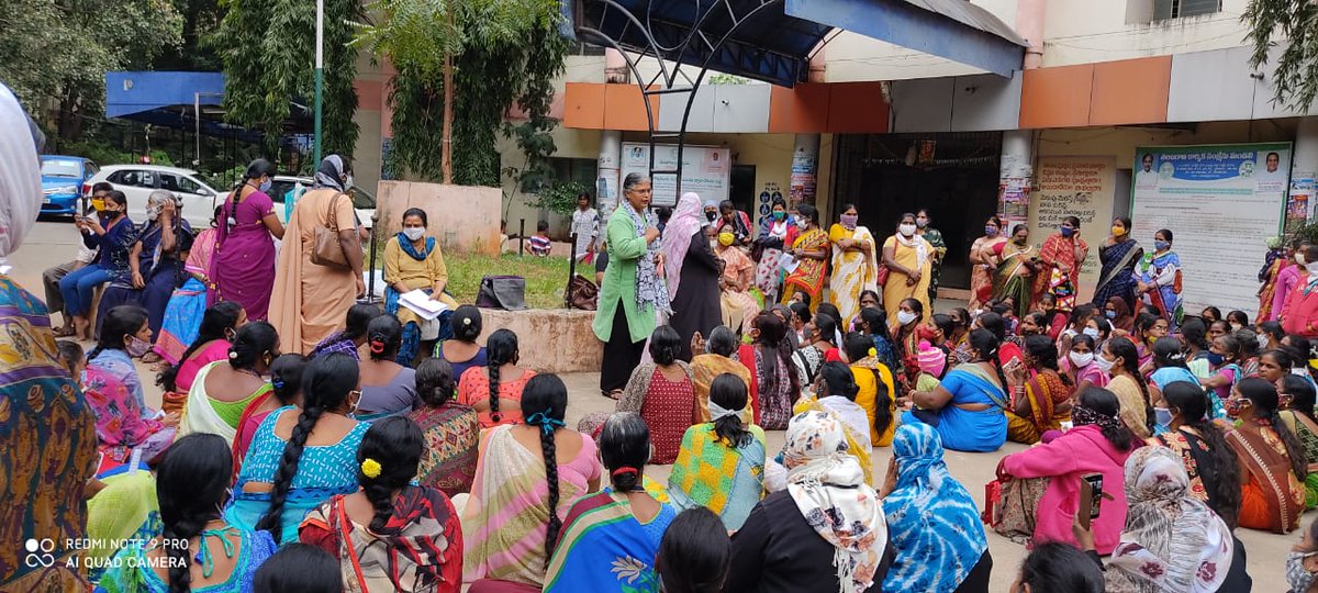 napmindia's tweet image. NAPM supports the demands of lakhs of domestic workers from across the country who are demanding dignity, fair wages, work security, lockdown compensation and occupational benefits. Oppose the regressive #LabourCodes2020. Pics from Sr. Lissy, Telangana DWU. 
#MazdoorKisanStrike
