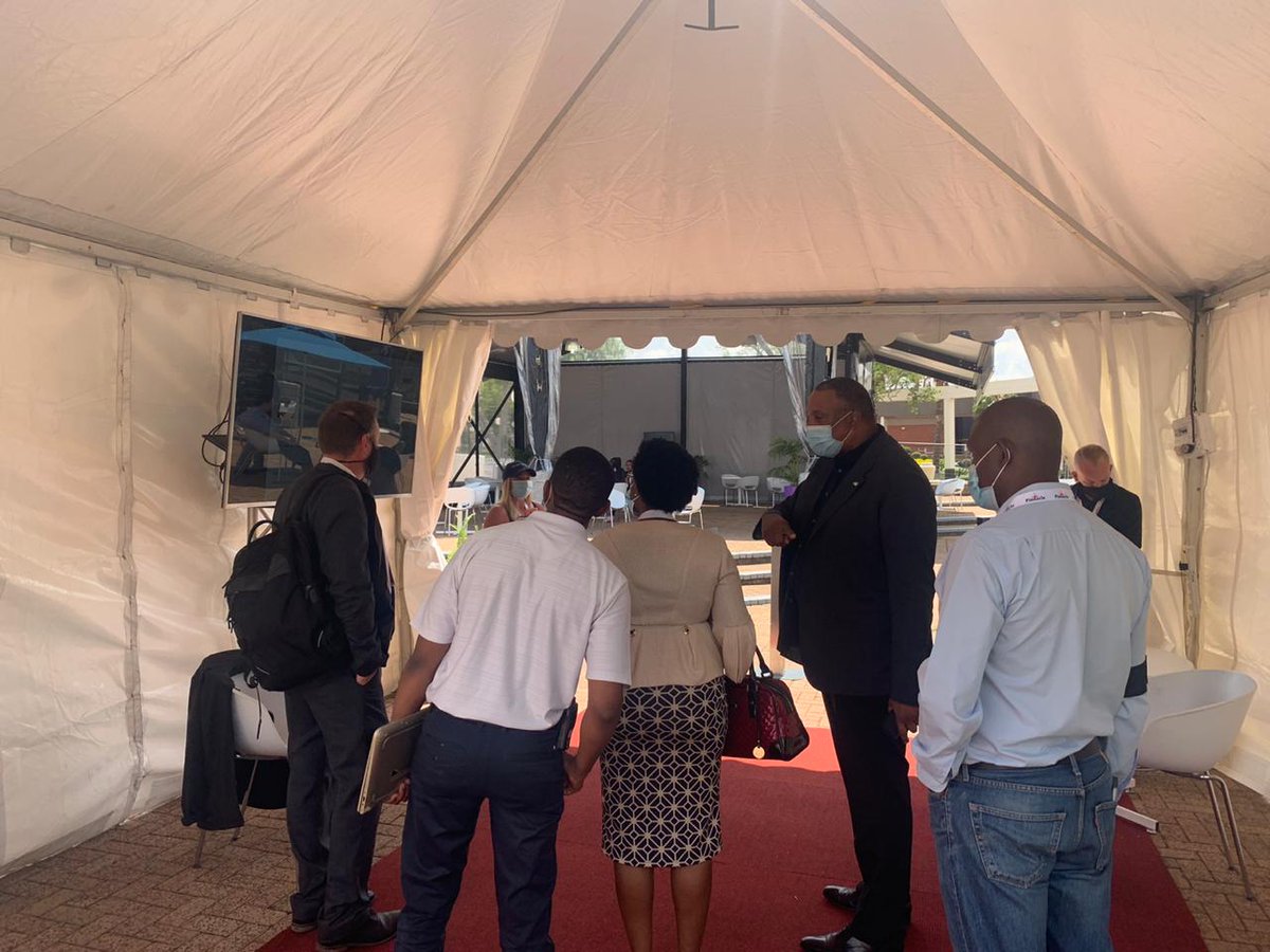 saeventscouncil's tweet photo. Craig Newman demo-ing the #RestartExpo access and exit tracking protocols to the DDG #50PercentVenueCapacity https://t.co/C0VsSuuEMA