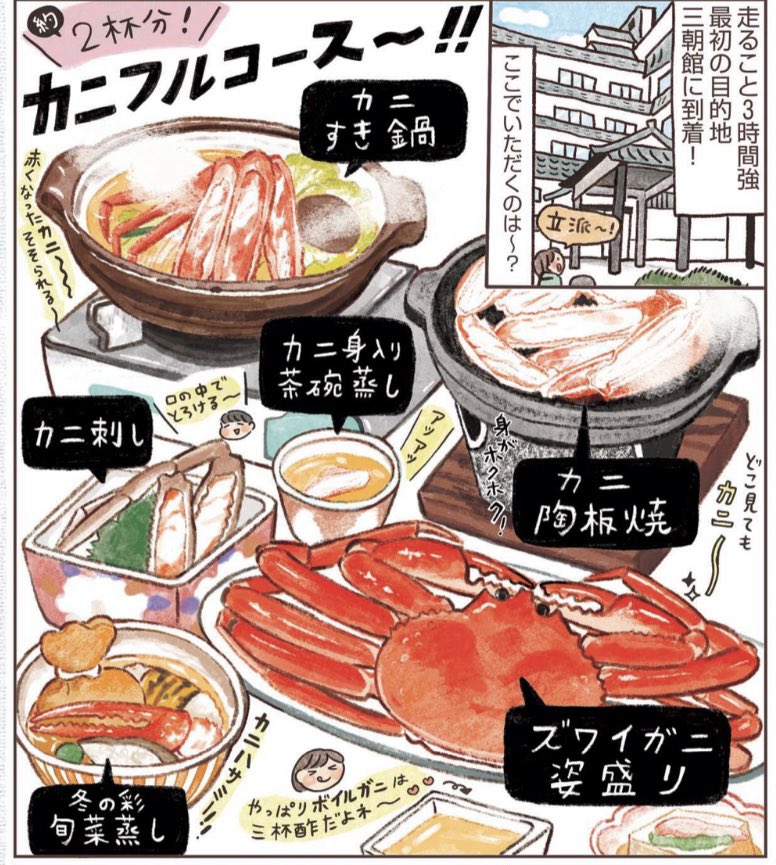 【お仕事】現在発売中の関西ウォーカーでコミックエッセイ描かせていただきました(^^)
鳥取に行ってカニ食べて温泉入ってきたよ!!めちゃくちゃ気持ちよかった、、、、
お見かけの際はよろしくお願い致します♫
全部プロクリエイトで描いたんだけど、プロクリエイト最高。