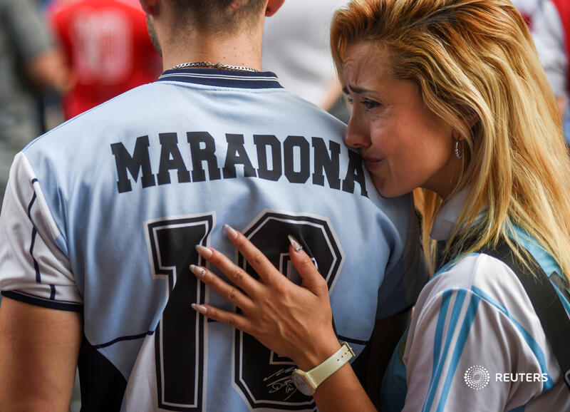 reuterspictures's tweet photo. People gather outside the Diego Armando Maradona stadium  in Buenos Aires, Argentina after the death of the soccer legend. More images of mourning: https://t.co/4NHK0ANNNm 📷 Martin Villar https://t.co/ZE1tGd7lRp