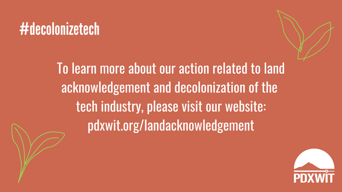 PDXWiIT's tweet image. Join us in acknowledging the land we&apos;re on and consider supporting these incredible organizations via @giveguide today: @NativeArtsCultr @NAYAFam @NativeChildren

#decolonizetech