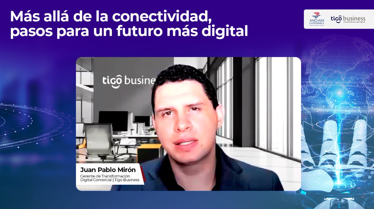 AmChamGT's tweet image. 🔴 Estamos en vivo en el #AmChamConnect “Más allá de la conectividad, pasos para un futuro más digital” a cargo de Juan Pablo Mirón, gerente de transformación digital de #TigoBusiness. 

Siga la transmisión en: m.facebook.com/story.php?stor…