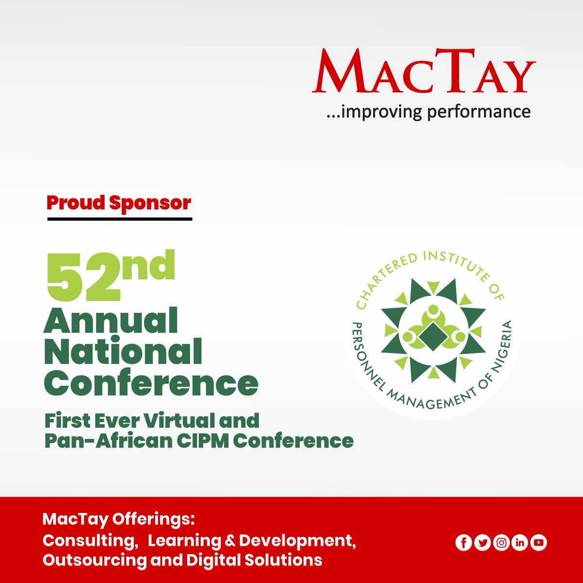 cipmnigeria's tweet image. We appreciate MacTay for being a Sponsor at our ongoing virtual and pan-African Conference.

#cipmvirtualconference
#cipmreinvent