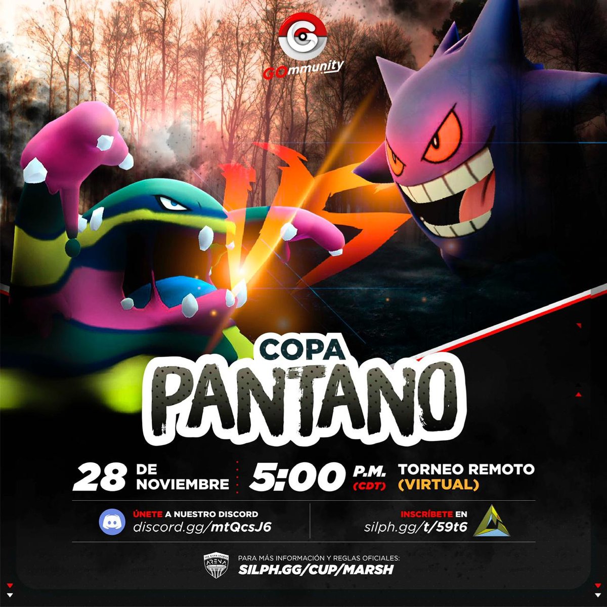 FMPGo_'s tweet photo. Si aún no han jugado la copa de este mes de @silphgges, vayan a checar el torneo de este fin de semana que nuestros amigos de @gommunitymx nos traen para desafiar a grandes rivales.

Copa: Pantano
28 de Noviembre 
5:00 PM 🇲🇽 (CDT) 
Link:https://t.co/eBRvtpRGEH https://t.co/tNsbzZPwuL