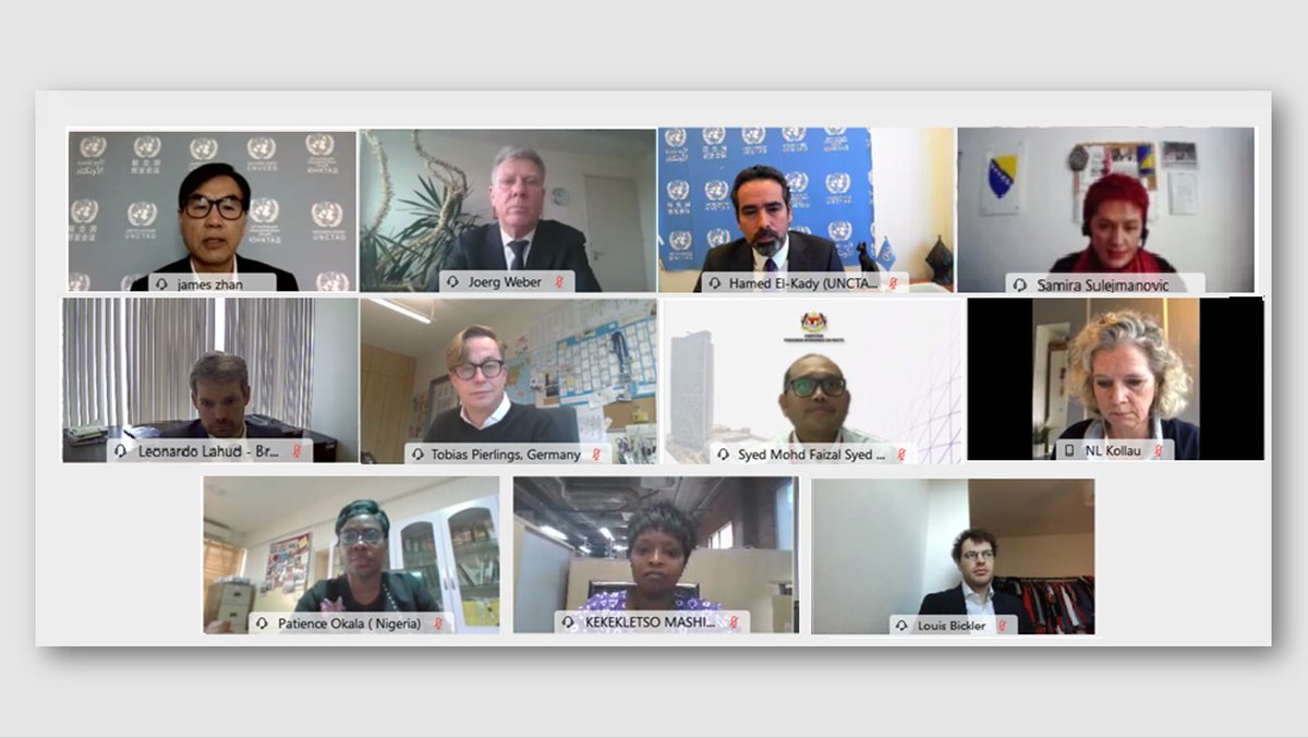 unctadwif's tweet photo. High turnout for the @UNCTAD Virtual IIA Conference 2020 today 

"IIA Reform in Times of COVID-19" 

with opening remarks by @Jamesunctad 

👏 Thank you to 17 excellent panellists &amp; 250+ participants

Statements &amp; videos are available at https://t.co/gKQbX0HIn2 https://t.co/qd4iLdjphv