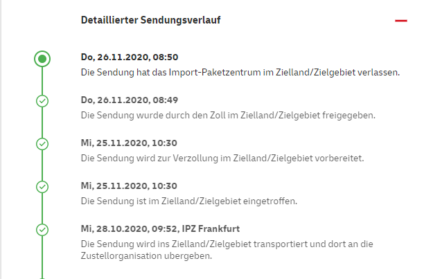 joerg_brandeis's tweet image. Nach fast einem Monat im IPZ in Frankfurt ist es spontan im Zielland eingetroffen. Es kann sich also nur noch um Wochen handeln!