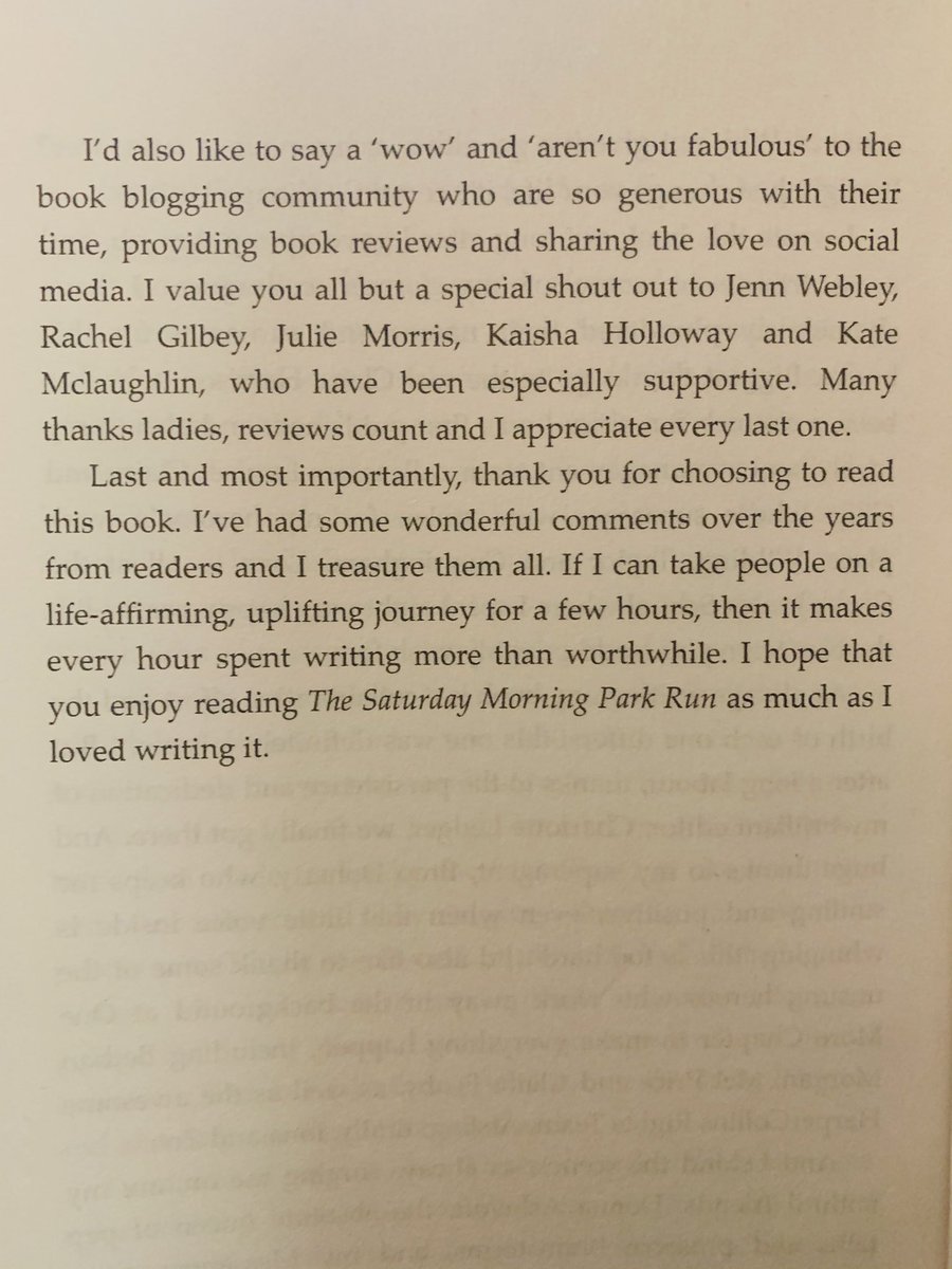 Happiest of paperback publication days to the wonderful @Juleswake - The Saturday Morning Park Run is brilliant and I’m so honoured to have been named in the acknowledgements.. Will always shout about these fab books of yours 💗 #lovetoread #supportauthors