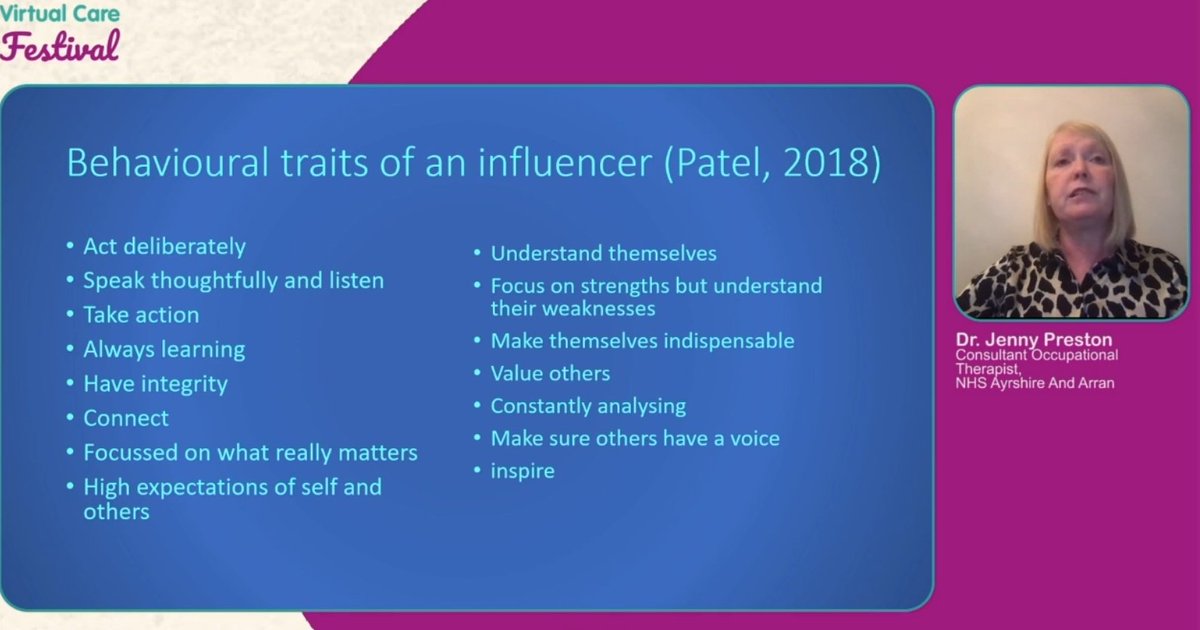 KIRSTY OT (@prison_ot) on Twitter photo Professional Integrity... remaining trustworthy and genuine are key traits in leadership and how we influence others. Another inspiring presentation from <a href="/preston_jenny/">Dr Jenny Preston MBE</a> #VirtualCareFestival <a href="/TheOTShow/">The OT Show</a> Professional Integrity... remaining trustworthy and genuine are key traits in leadership and how we influence others. Another inspiring presentation from <a href="/preston_jenny/">Dr Jenny Preston MBE</a> #VirtualCareFestival <a href="/TheOTShow/">The OT Show</a>
