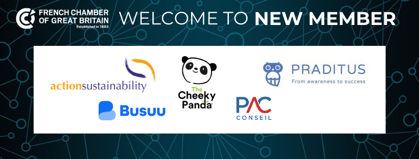 frenchchambergb's tweet photo. [ #NewMember ] We are delighted to introduce and welcome our new members:
 @Busuu  #PACConseilLtd @TheCheekyPanda1 @Action_Sustain @praditus https://t.co/rwWWjOCiTN