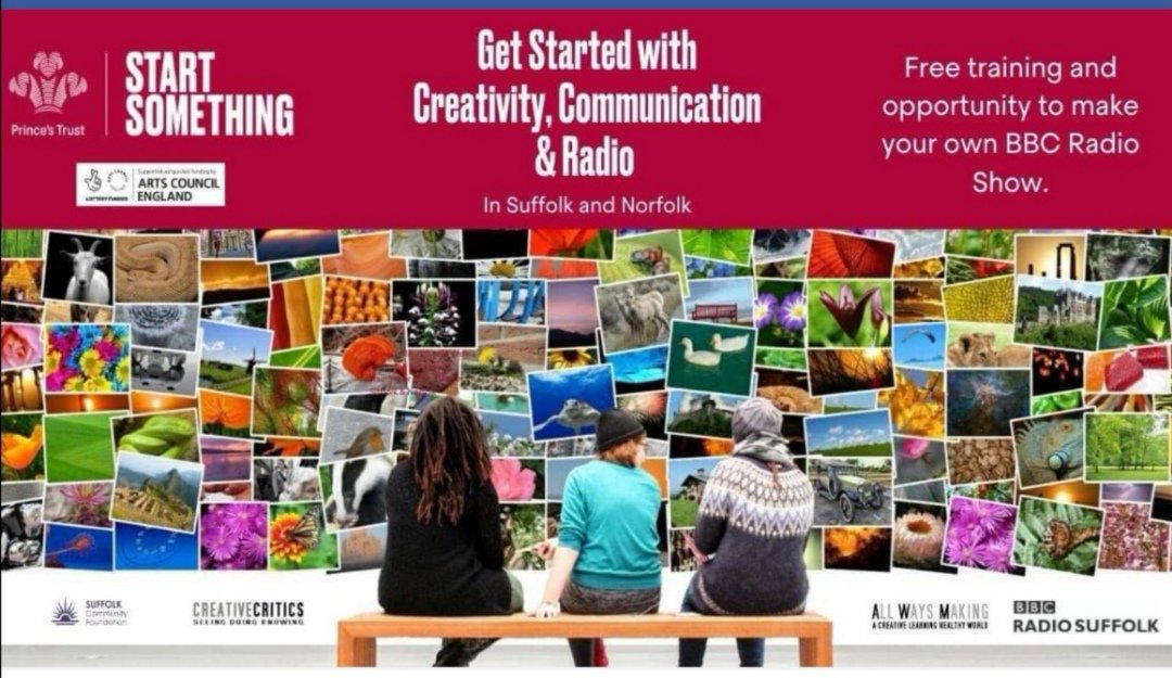 allwaysmaking's tweet photo. New project for 16-25 year olds #Suffolk #Norfolk. Recruitment is open! Get Started with Creativity, Communication & Radio #CreativeCritics
https://t.co/M0NvtIGWE1 https://t.co/dzQC43FUHA
