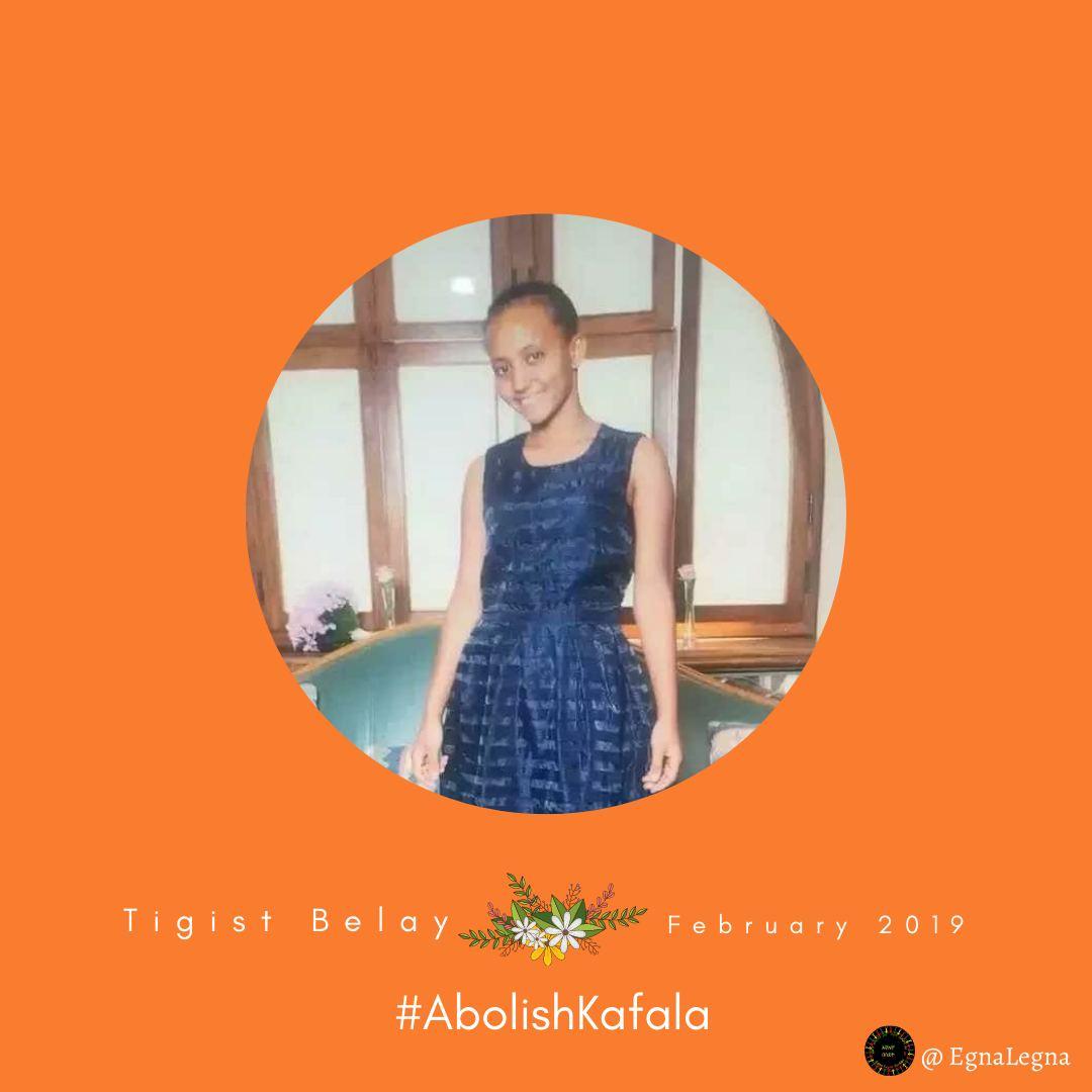 Tigist Belay, 19 died in Feb, 2019. Even though her report said, "died by suicide", her sponsors said that she died from drinking poison. Just like this many women die with their stories not being told properly. 2/n  #AbolishKafala