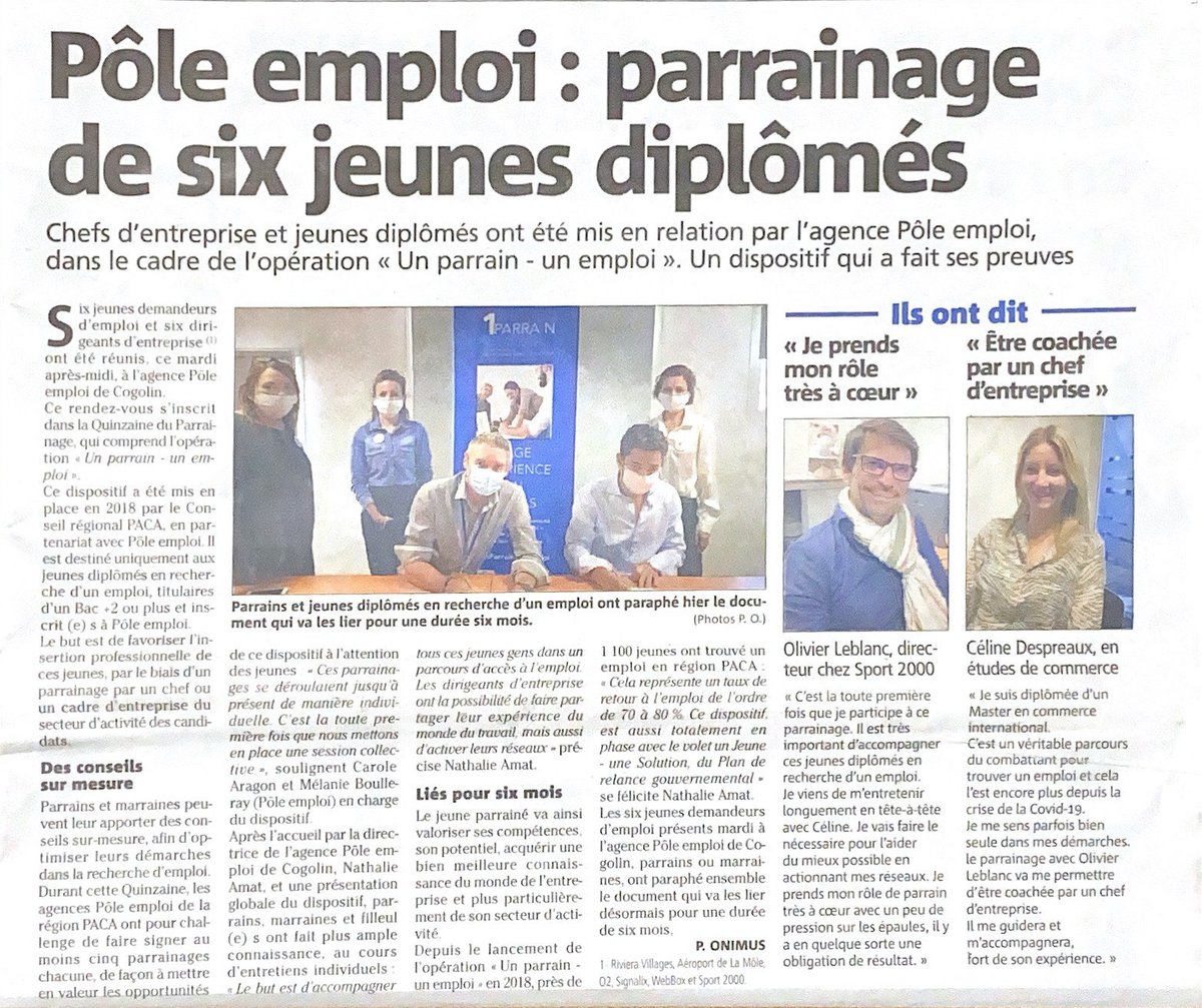 Stephane Roussia, fondateur de #LaWebBox Espace 555, participe à l'opération "Un parrain - un emploi" avec #Pôleemploi 🤝
#emploi #diplome