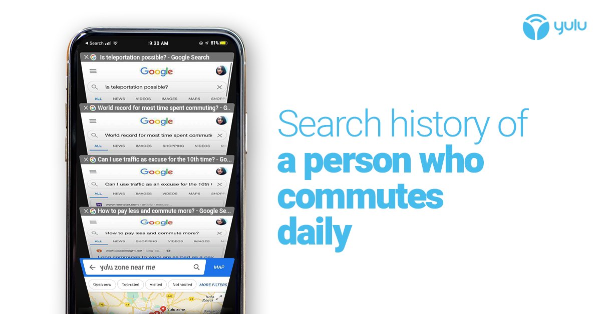 YuluBike's tweet photo. If these ain't a part of your search history, do you even commute bruh?

#Yulu #YuluIt #GoogleSearch #Safari #SearchHistory #PersonalRide #safeandsanitized #RideSolo #Commute #CommuteSafe #StaySafe #SafetyFirst #StaySafeWithYulu #CommuteSolo #easyandaffordable #ecofriendly https://t.co/aFzAGbPilO
