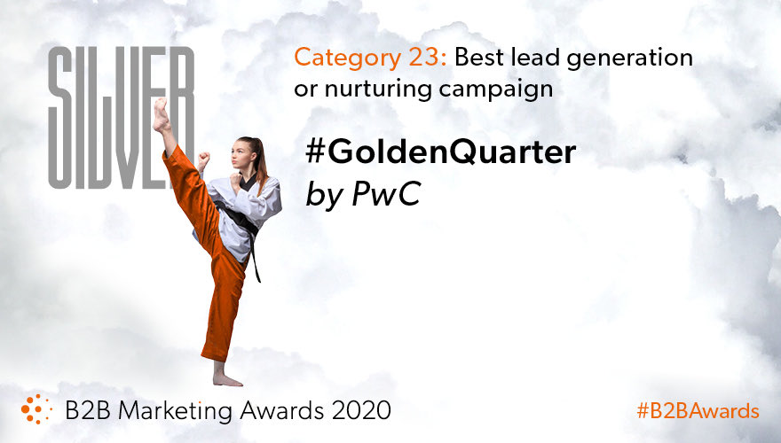 Yaaay! So #PwCProud of our #GoldenQuarter campaign winning Silver in the B2B awards! Congrats to our amazing team - all our hard work has paid off! 🥳🎉🎊