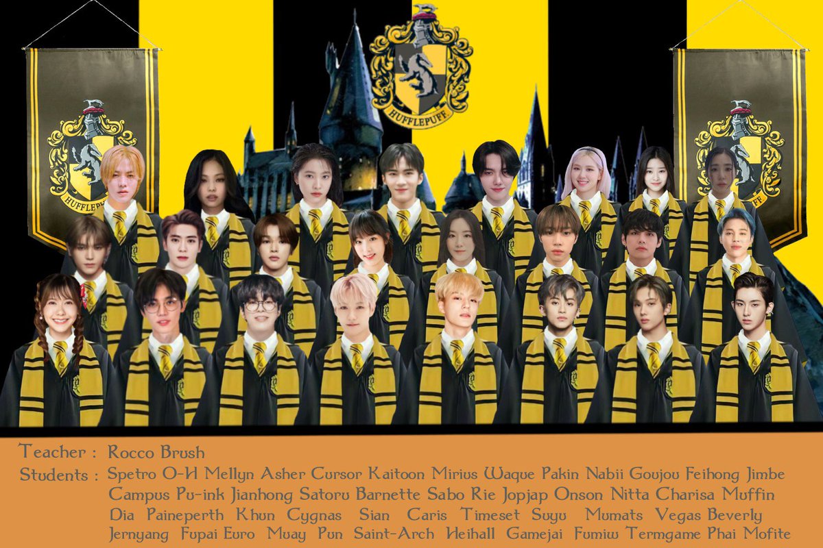 11xhogwartteam's tweet image. Hufflepuff @brushgenx @Roccogenx #สานสัมพันบ้าน4สี