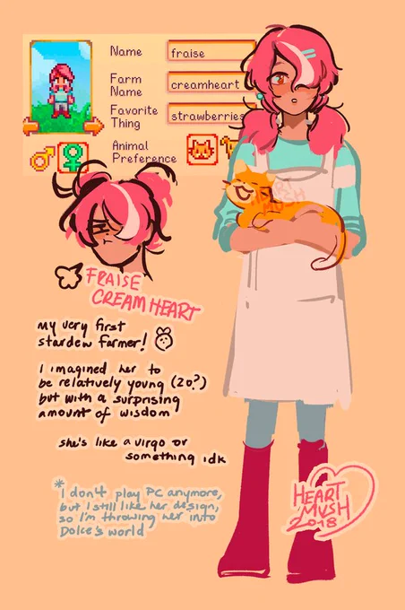 ? trying to keep to my (self promised) goal to post sketches every now and then... please meet my very first stardew farmer ☺️ 