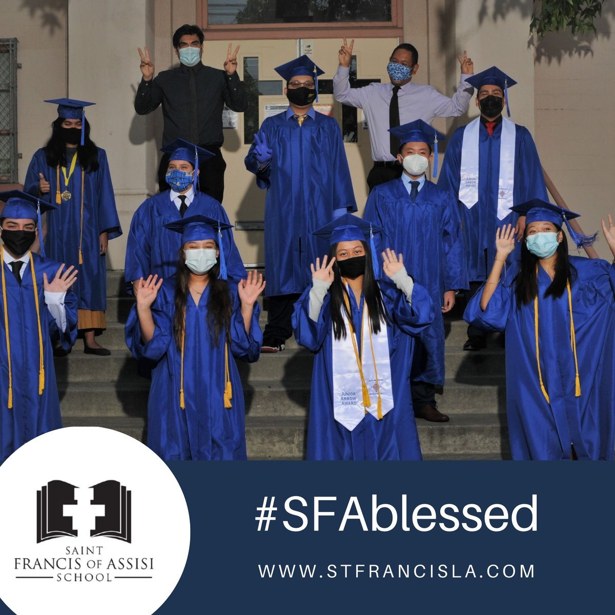 SFASchoolLA's tweet photo. We are #grateful for our alumni. They continue to be part of the SFA #family &amp; SFA will always be your home. A special shout out to the #Classof2020 who came back to take #graduation photos in the fall even though they already are freshmen in high school. #SFAblessed #lsoangeles https://t.co/drn2gtmb7i