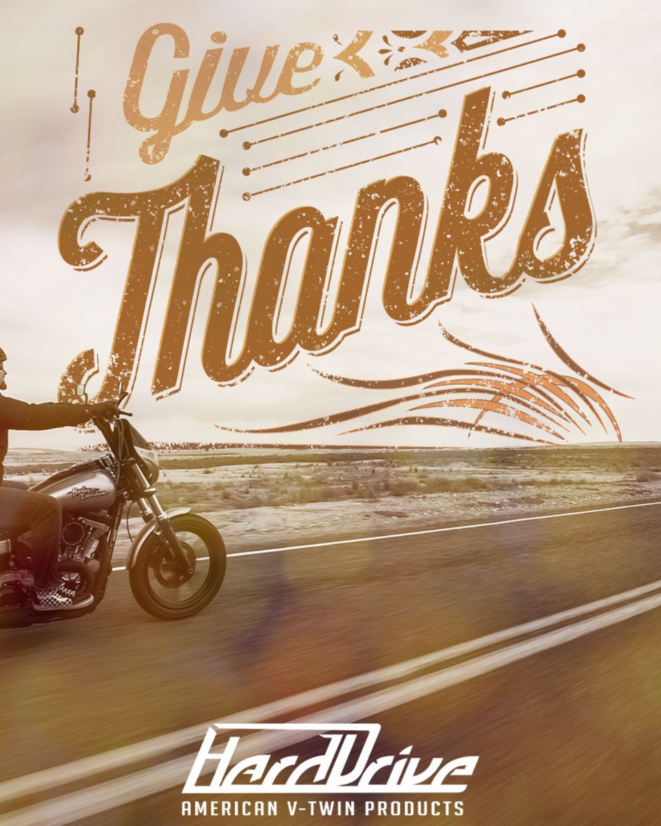 HardDriveParts's tweet photo. Happy Thanksgiving from all of us at HardDrive Parts! We are thankful for every time we get to be out on the open road, what about you?

#HardDrive #HardDriveParts #HDTwin #ThanksGiving #Thankful #GiveThanks #MotorcycleRider #OpenRoad #Freedom https://t.co/PjYxpCBMSk