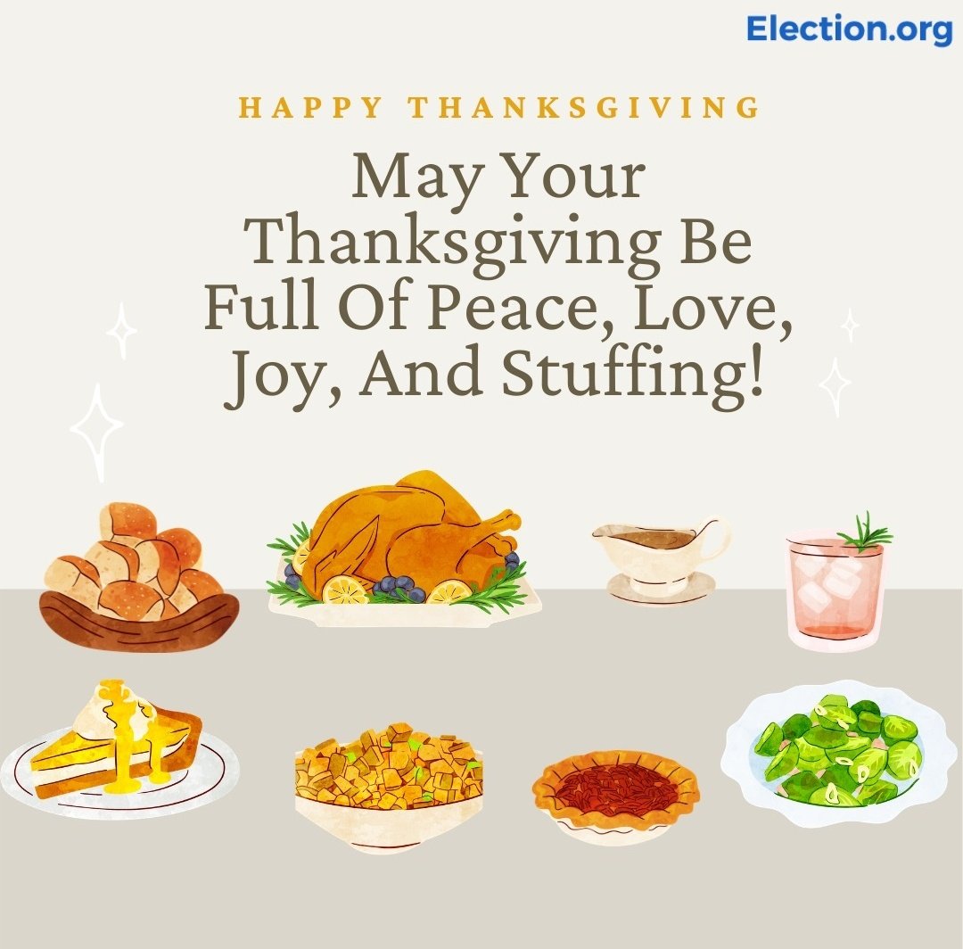 DotElection's tweet photo. May this Thanksgiving you and your family receive gratitude for all the sacrifices you've made this year! Wishing you a joyful and blessed day!
#Elections #electiondotorg #Thanksgiving #Thanksgiving2020 #ThanksgivingDay https://t.co/mzpED5uash