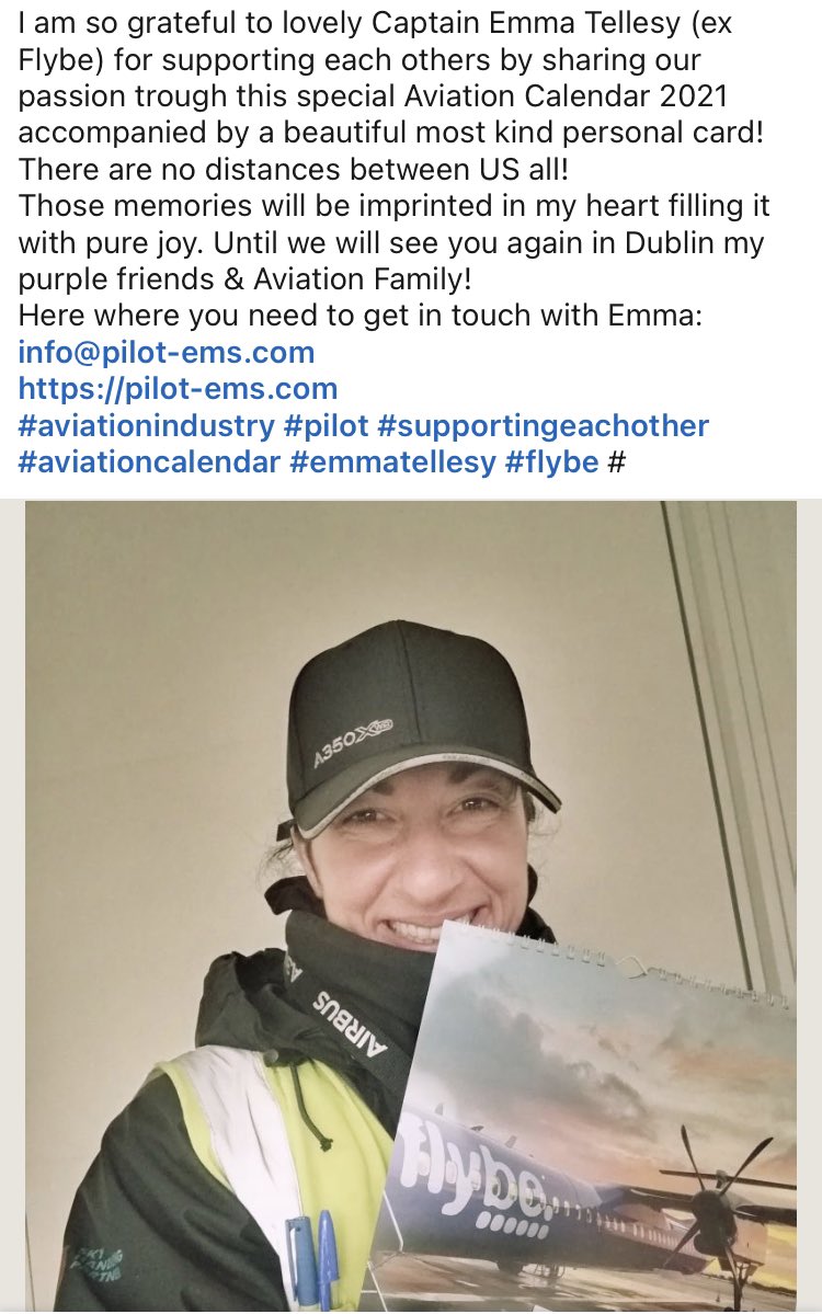 Another happy customer over on <a href="/LinkedIn/">LinkedIn</a> 
Val loving her new 2021 aviation calendar.
We ship worldwide, and there’s still time to get yours pilot-ems.com
Here’s to a brighter 2021 for aviation and for us all!
#aviation #avgeek
