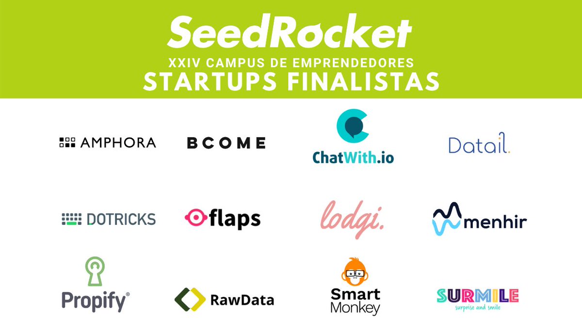 seedrocket's tweet photo. 🆕 ¡INVERSORES!

Estas son las #startups finalistas del XXIV #SeedRocketCampus que presentarán mañana 27/11 en #streaming desde nuestro canal de YouTube.

🚀 Enhorabuena a todas las seleccionadas👏

¡No te lo pierdas! Regístrate ya 👇:
https://t.co/H7rjcR0g9e https://t.co/QTGsffTtI7