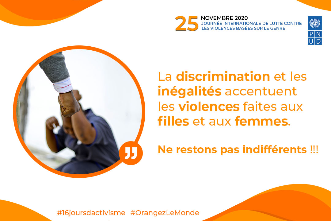 #16joursDActivisme La discrimination et les inégalités accentuent les violences faites aux filles et aux femmes pour les contrôler et restreindre leur accès aux ressources naturelles et aux outils de production. Ne restons pas indifférents! #OrangezLeMonde @carolflore_undp