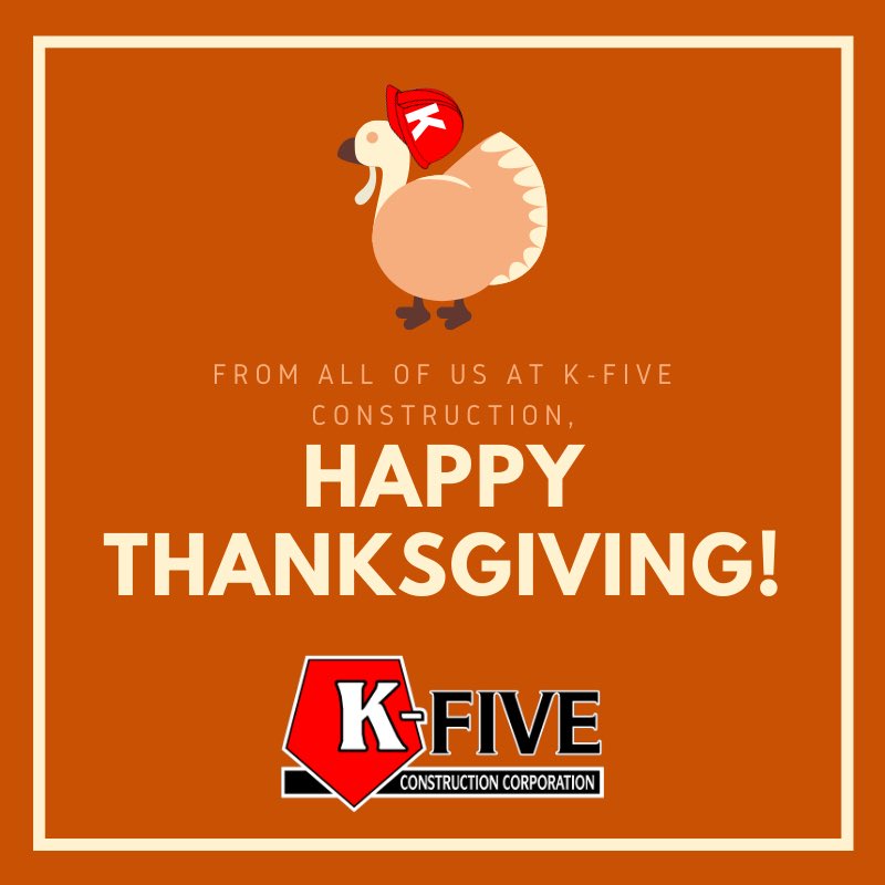 KFiveConst's tweet photo. Have a safe and blessed Thanksgiving! May we take this challenging year and find ways to appreciate what we have.
#Thanksgiving #KFiveFam #ConstructionTurkey https://t.co/0RkG5b8xWD