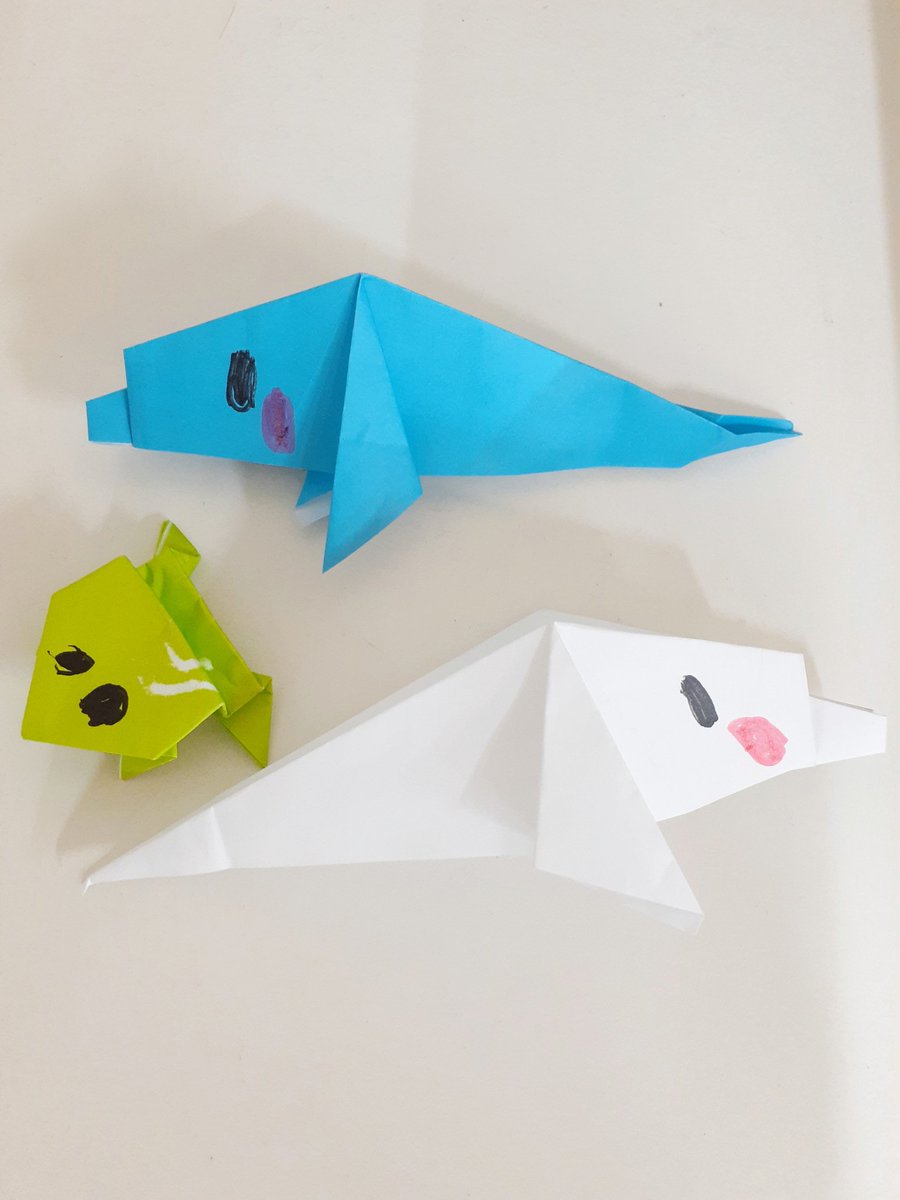 aiueokaki_kuu's tweet photo. @origamikafalar Origami fishing🐬🐟🐠🐸
#origami #origamifish 
#origamifishing #dolphin
#frog https://t.co/ePx2hLRZTk