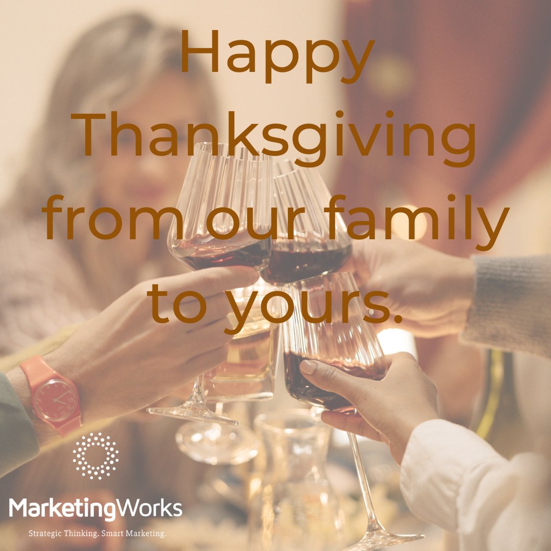 MktingWorks's tweet photo. Although our Thanksgiving gatherings may look a little different this year, we hope you will join us in finding many reasons to give thanks.

#countingourblessings #HappyThanksgiving2020 https://t.co/AxkHtq34Ty
