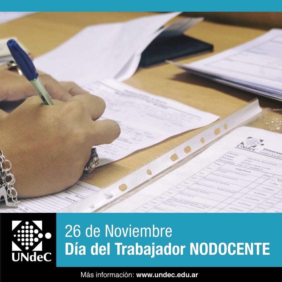 La #UNdeC saluda y agradece a todos los trabajadores y trabajadoras #NODOCENTES de esta institución por su incansable labor en pos de brindar soluciones a los Docentes y Estudiantes que día a día la transitan.
¡Feliz Día!